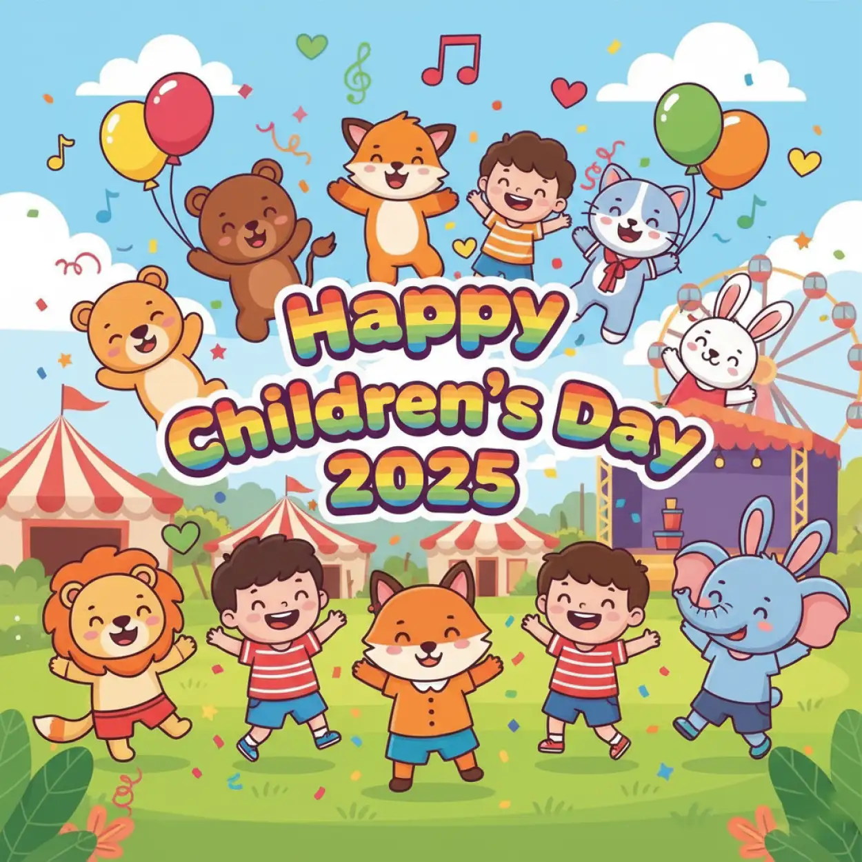 Free Download Happy Childrens Day 2025 School Event Banner - High Quality Happy Childrens Day 2025 Image