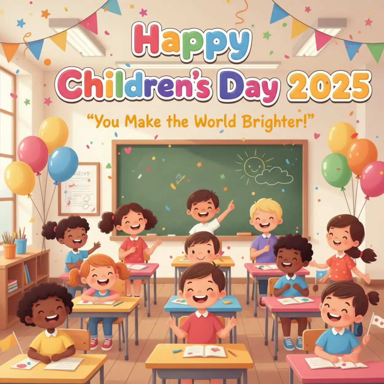 Free Download Happy Childrens Day 2025 Vector Art For Designers - High Quality Happy Childrens Day 2025 Image