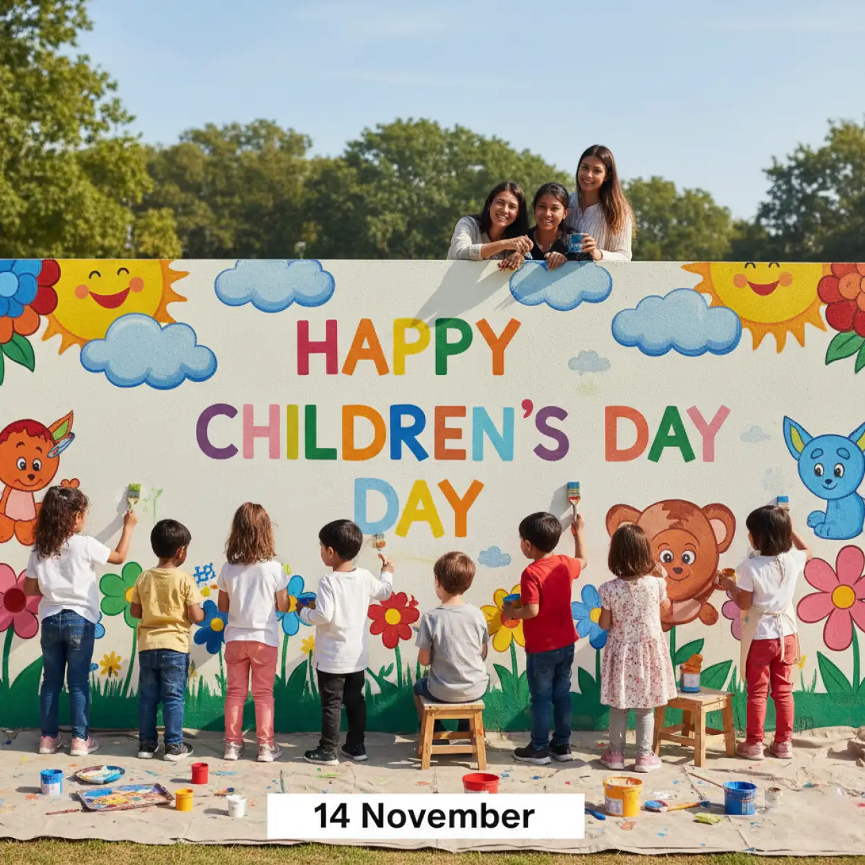Free Download Happy Childrens Day Banner Psd File For School Program - High Quality Happy Childrens Day Background