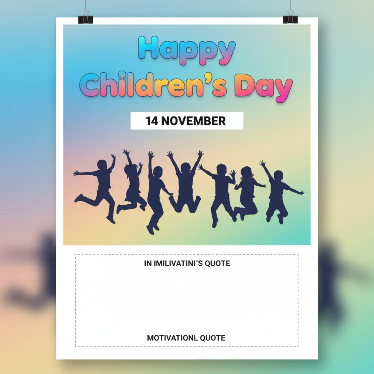Free Download Happy Childrens Day Card With Inspirational Message For Kids - High Quality Happy Childrens Day Image