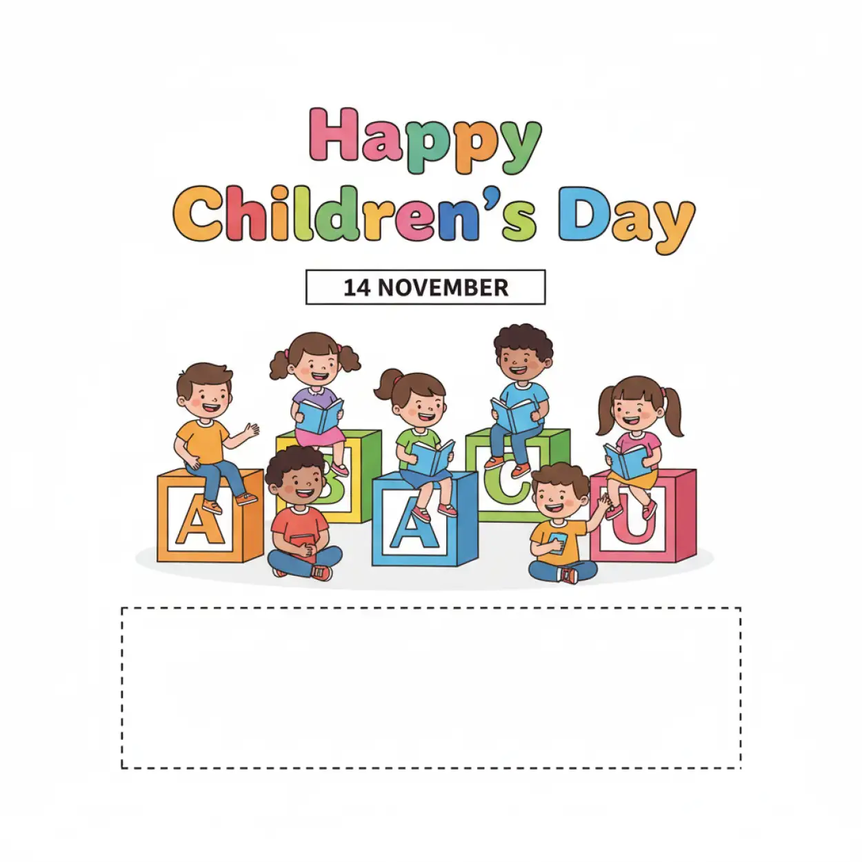 Free Download Happy Childrens Day Festival Poster With Tricolor Background - High Quality Happy Childrens Day Background
