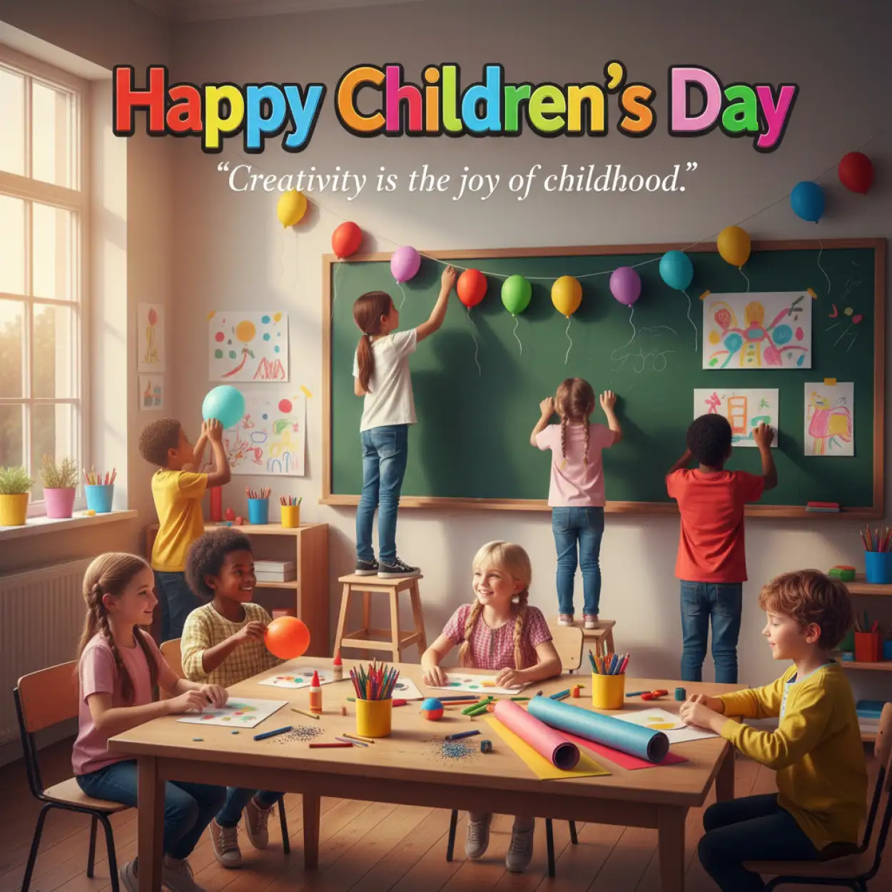 Happy Childrens Day Hd Image With Quote - Royalty Free Happy Childrens Day Quotes Image | Pngmagic Free Download Happy Childrens Day Hd Image With Quote - High Quality Happy Childrens Day Quotes Background