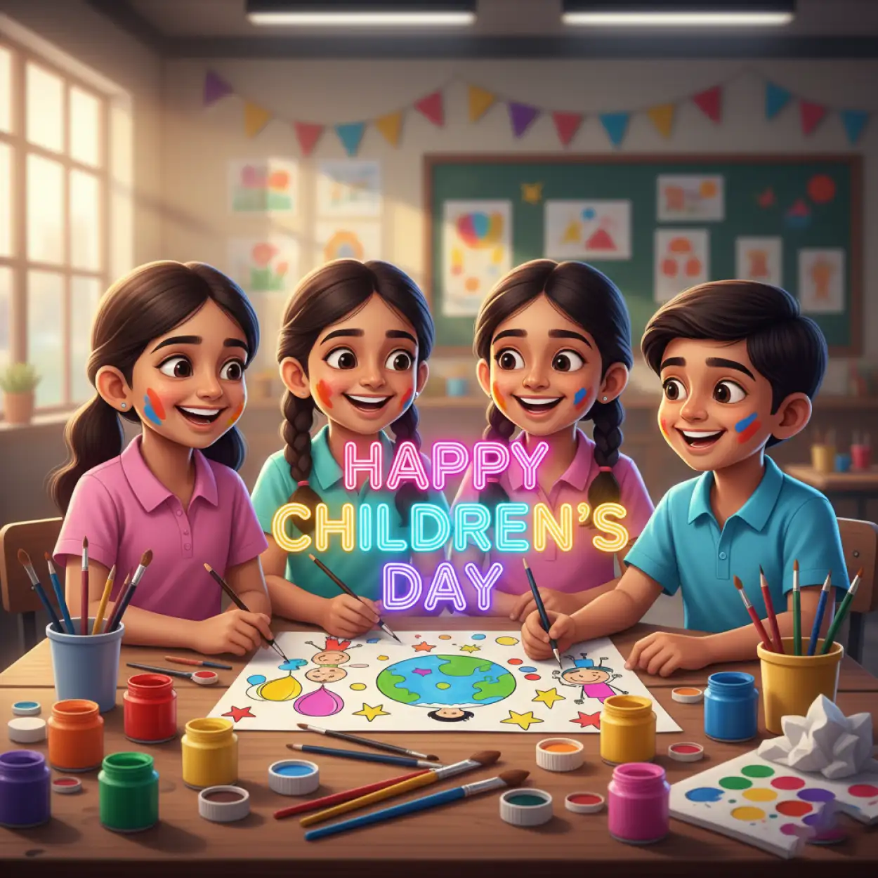 Free Download Happy Childrens Day Template Design For Photoshop - High Quality Happy Childrens Day Image