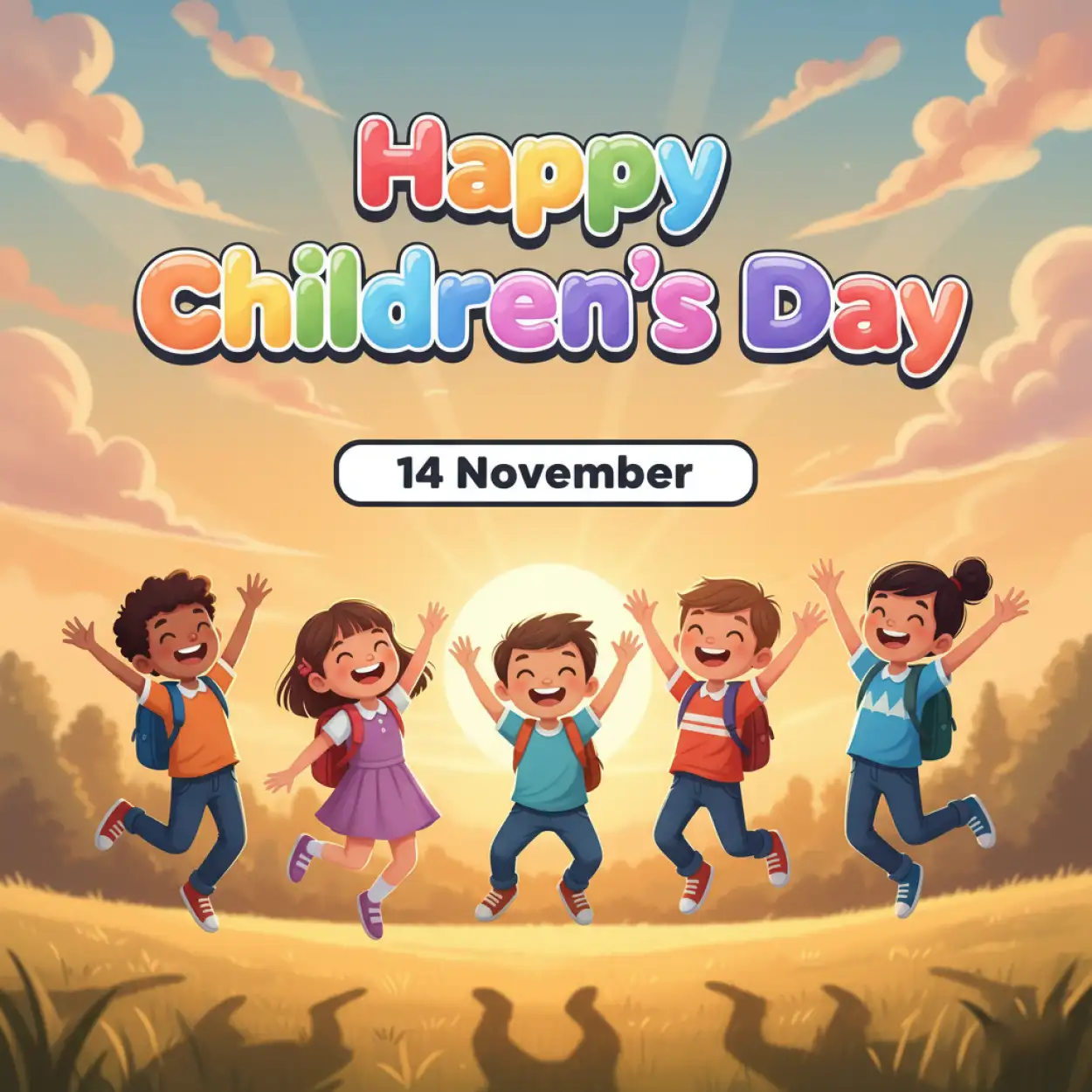 Free Download Happy Childrens Day Vector Illustration For Graphic Designers - High Quality Happy Childrens Day Background
