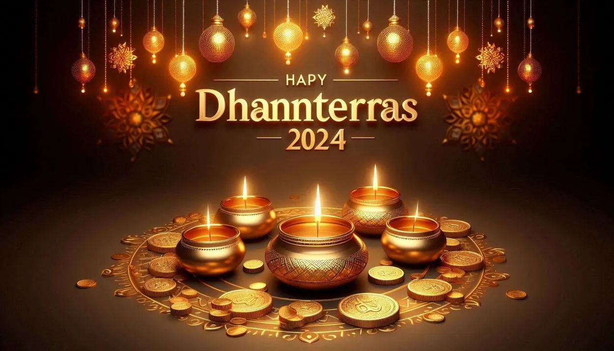 Happy Dhanteras 2024 Wishes With Bright Festive Lights - Royalty Free Happy Dhanteras Image | Pngmagic Free Download Happy Dhanteras 2024 Wishes With Bright Festive Lights - High Quality Happy Dhanteras Background
