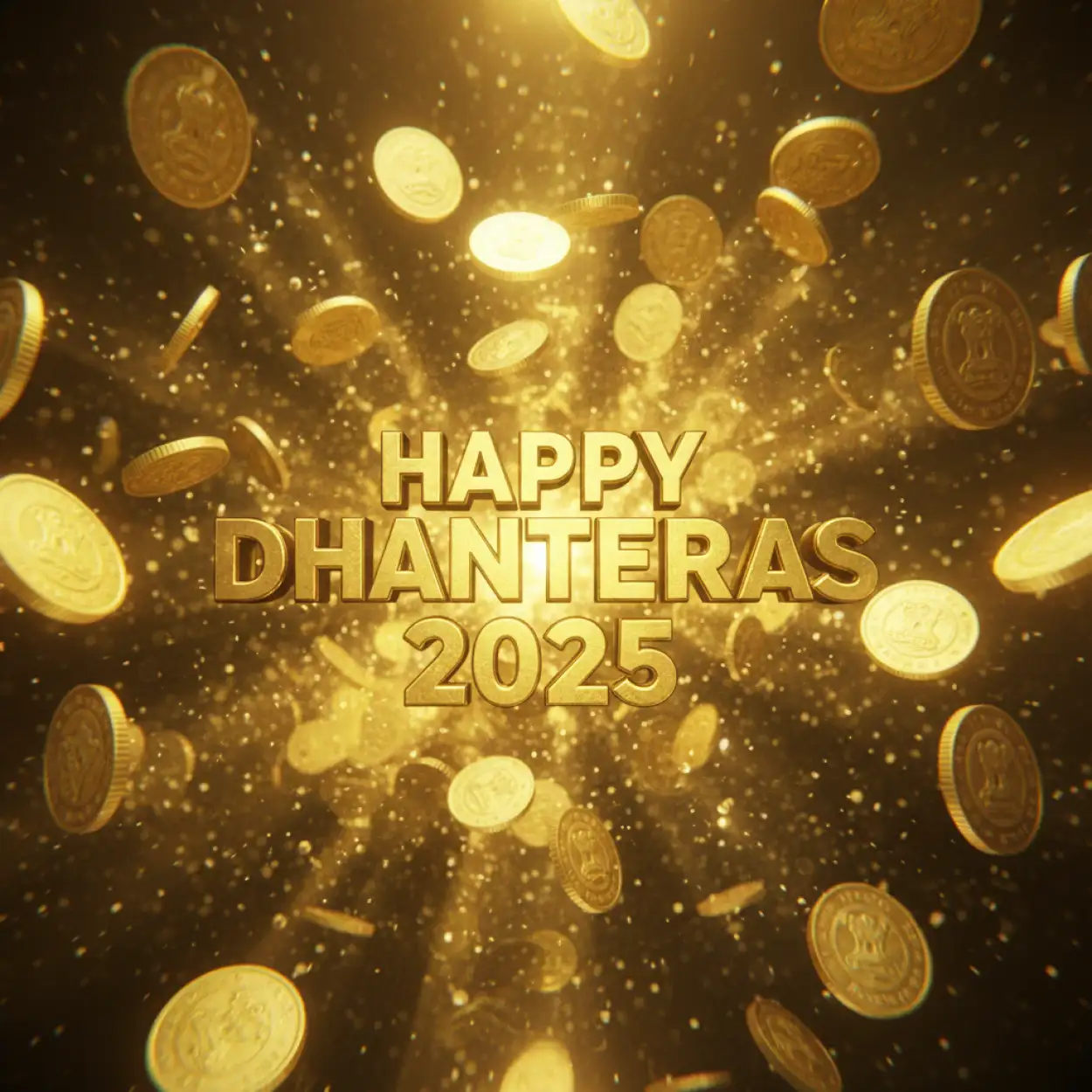 Free Download Happy Dhanteras 2025 Golden Light Background - High Quality Happy Dhanteras 2025 Background