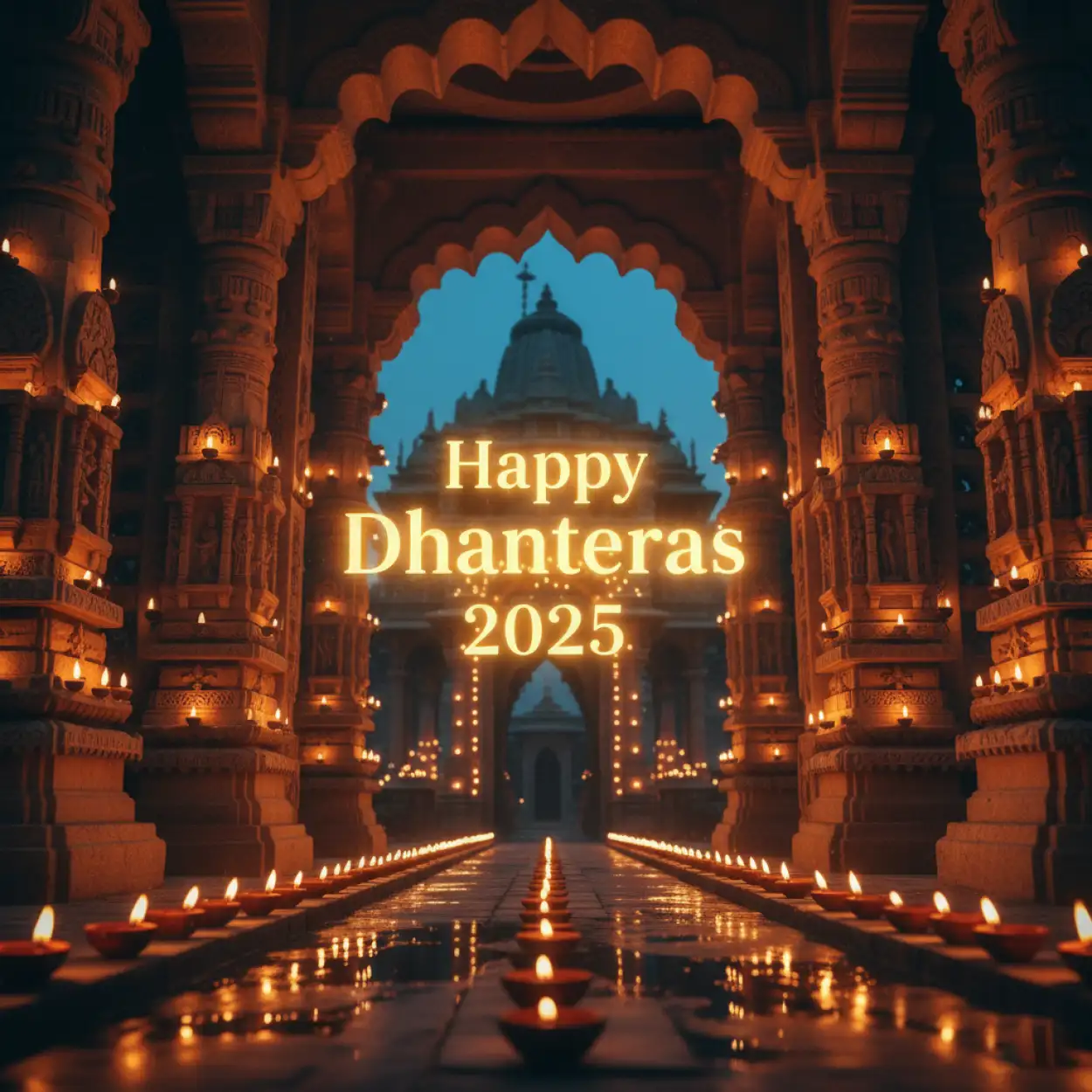 Free Download Happy Dhanteras 2025 Greeting Card Design - High Quality Happy Dhanteras 2025 Background