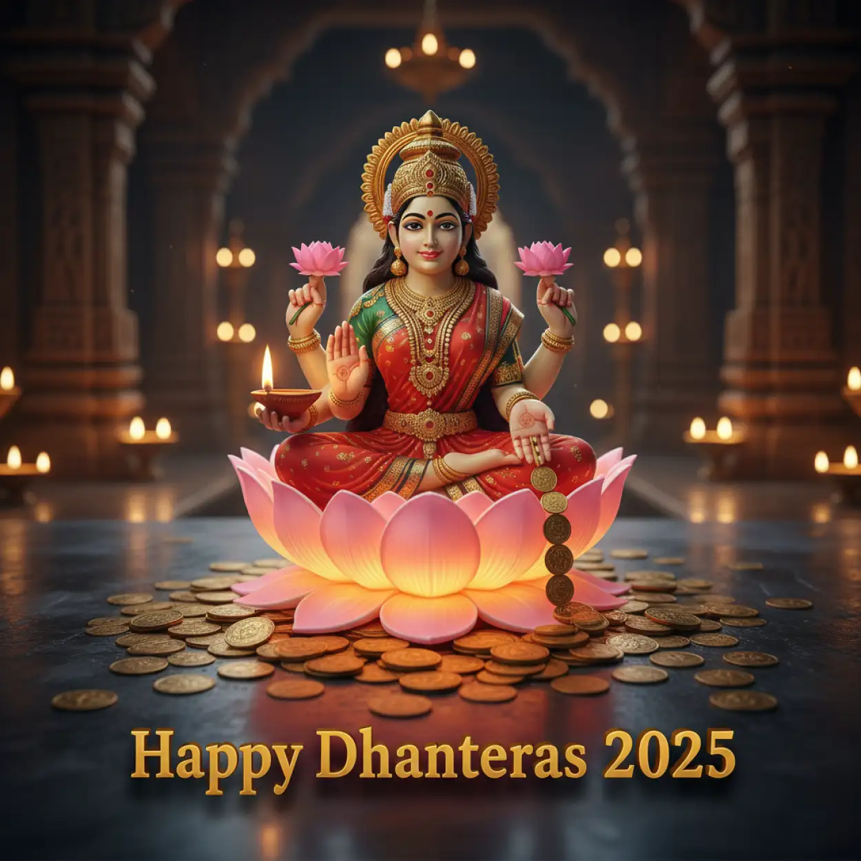 Free Download Happy Dhanteras 2025 Lamp And Diya Png - High Quality Happy Dhanteras 2025 PNG Image