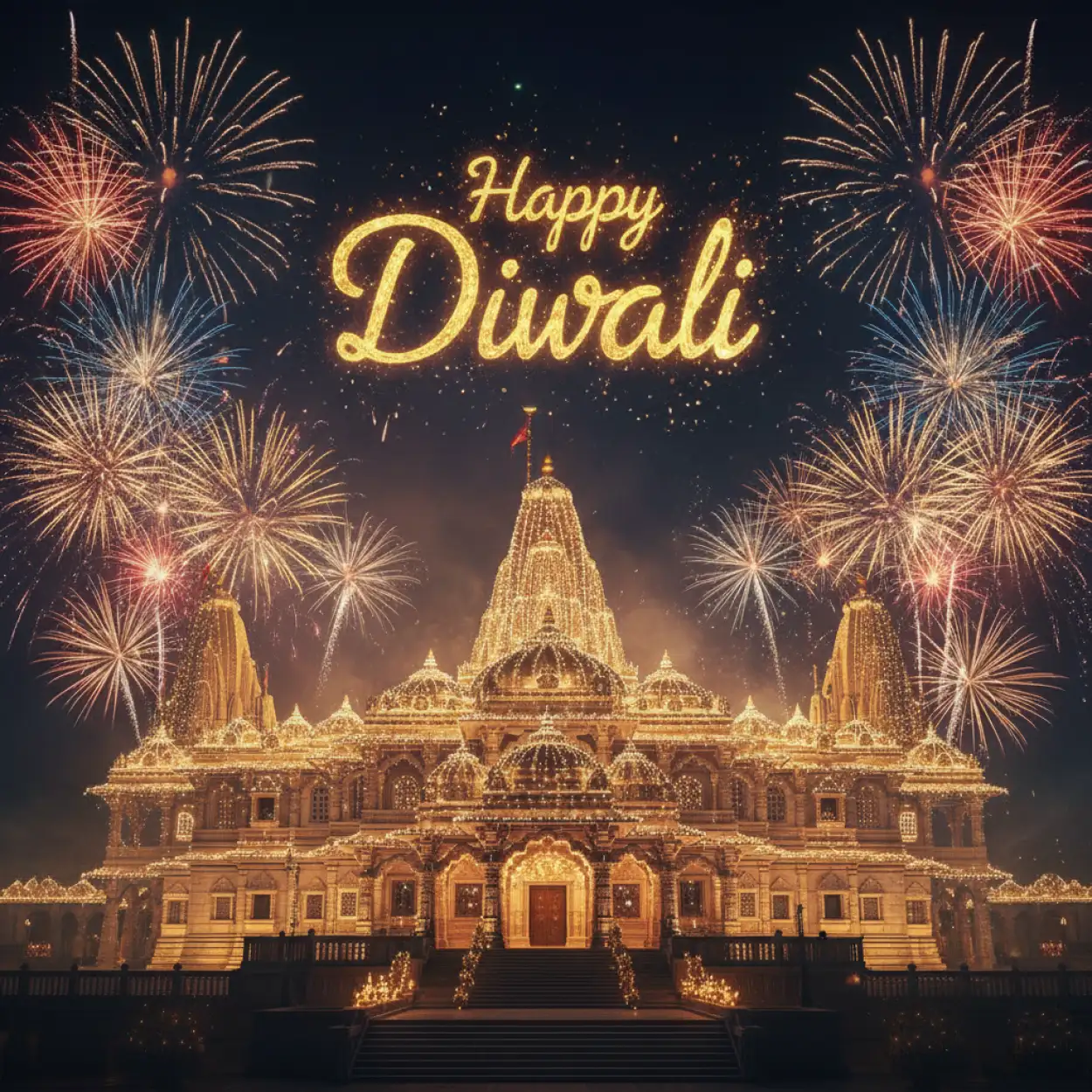 Free Download Happy Diwali 2025 Quotes With Golden Lights - High Quality Happy Diwali Background