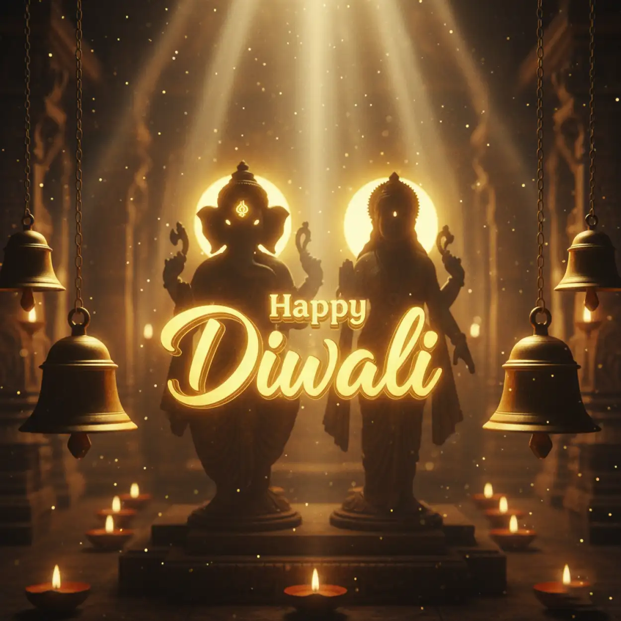 Free Download Happy Diwali 2025 Wishes In Hindi With Diya And Ganesh Photo - High Quality Happy Diwali Background