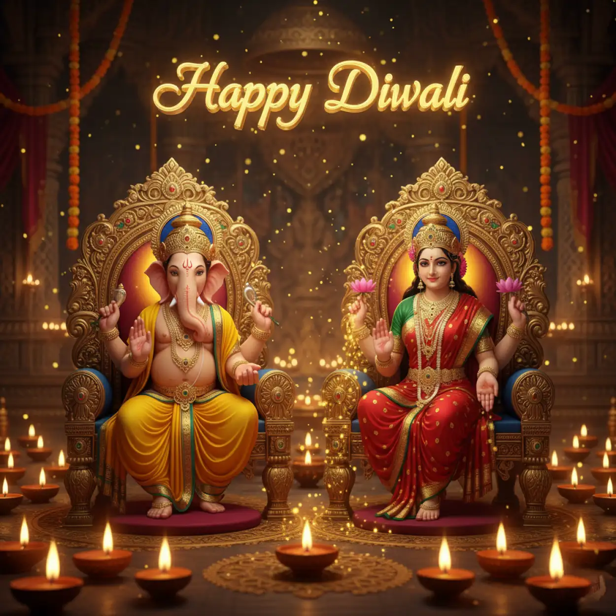Happy Diwali Blessings Image With Goddess Lakshmi And Lord Ganesha - Royalty Free Happy Diwali Image | Pngmagic Free Download Happy Diwali Blessings Image With Goddess Lakshmi And Lord Ganesha - High Quality Happy Diwali Background