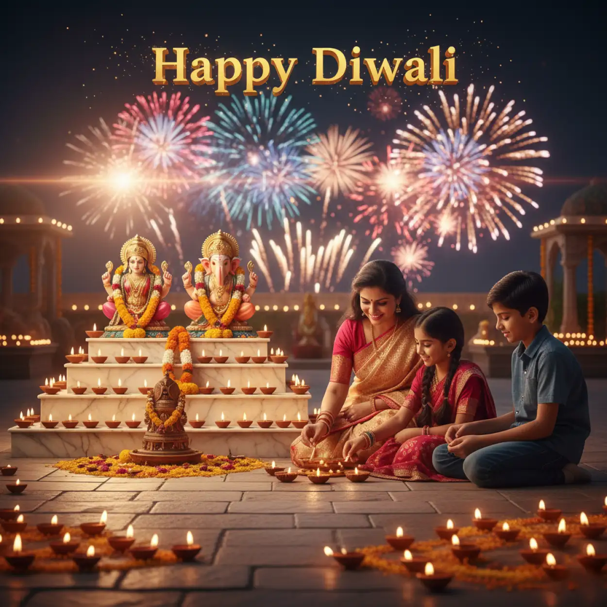 Happy Diwali Festival Background With Lakshmi Ganesh Idol - Royalty Free Happy Diwali With Lakshmi Image | Pngmagic Free Download Happy Diwali Festival Background With Lakshmi Ganesh Idol - High Quality Happy Diwali With Lakshmi Background