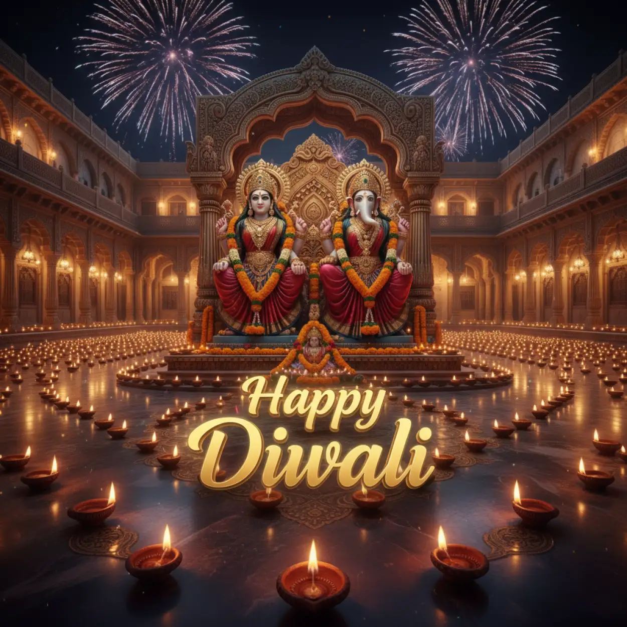Happy Diwali Golden Theme With Lakshmi Ganesh Art - Royalty Free Happy Diwali With Lakshmi Image | Pngmagic Free Download Happy Diwali Golden Theme With Lakshmi Ganesh Art - High Quality Happy Diwali With Lakshmi Background