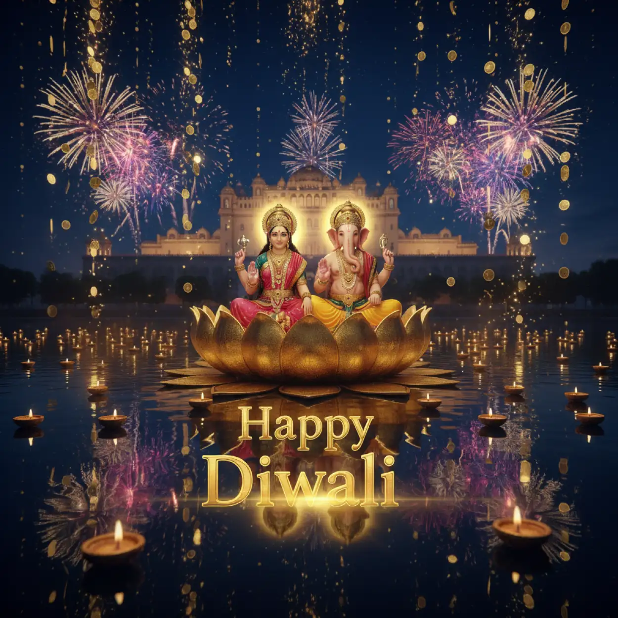 Happy Diwali Greeting Card With Lakshmi - Royalty Free Happy Diwali With Lakshmi Image | Pngmagic Free Download Happy Diwali Greeting Card With Lakshmi - High Quality Happy Diwali With Lakshmi Background