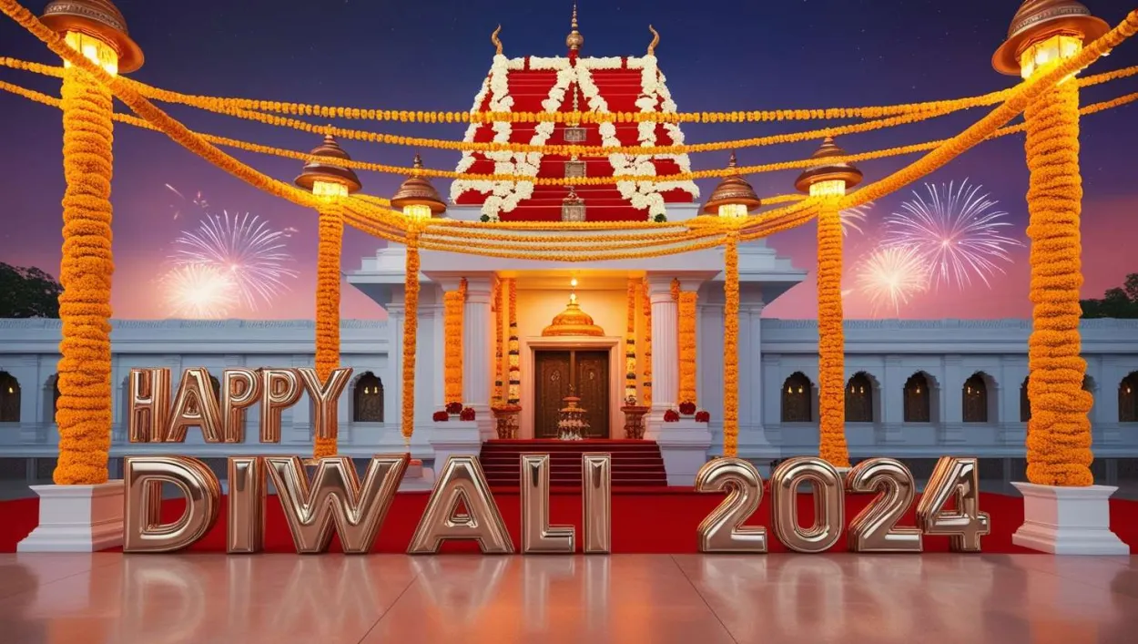 Free Download Happy Diwali Greeting Cards With Lights - High Quality Happy Diwali Greetings Image