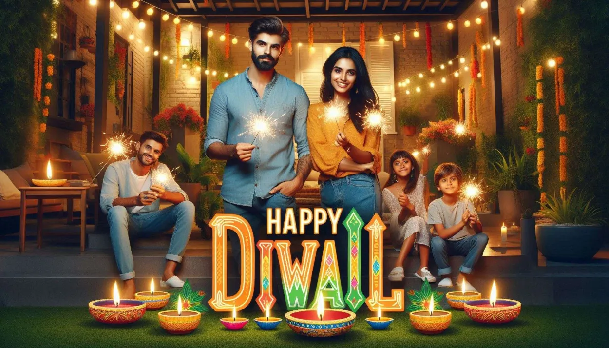 Happy Diwali In Outdoor Celebration - Royalty Free Happy Diwali Image | Pngmagic Free Download Happy Diwali In Outdoor Celebration - High Quality Happy Diwali Background