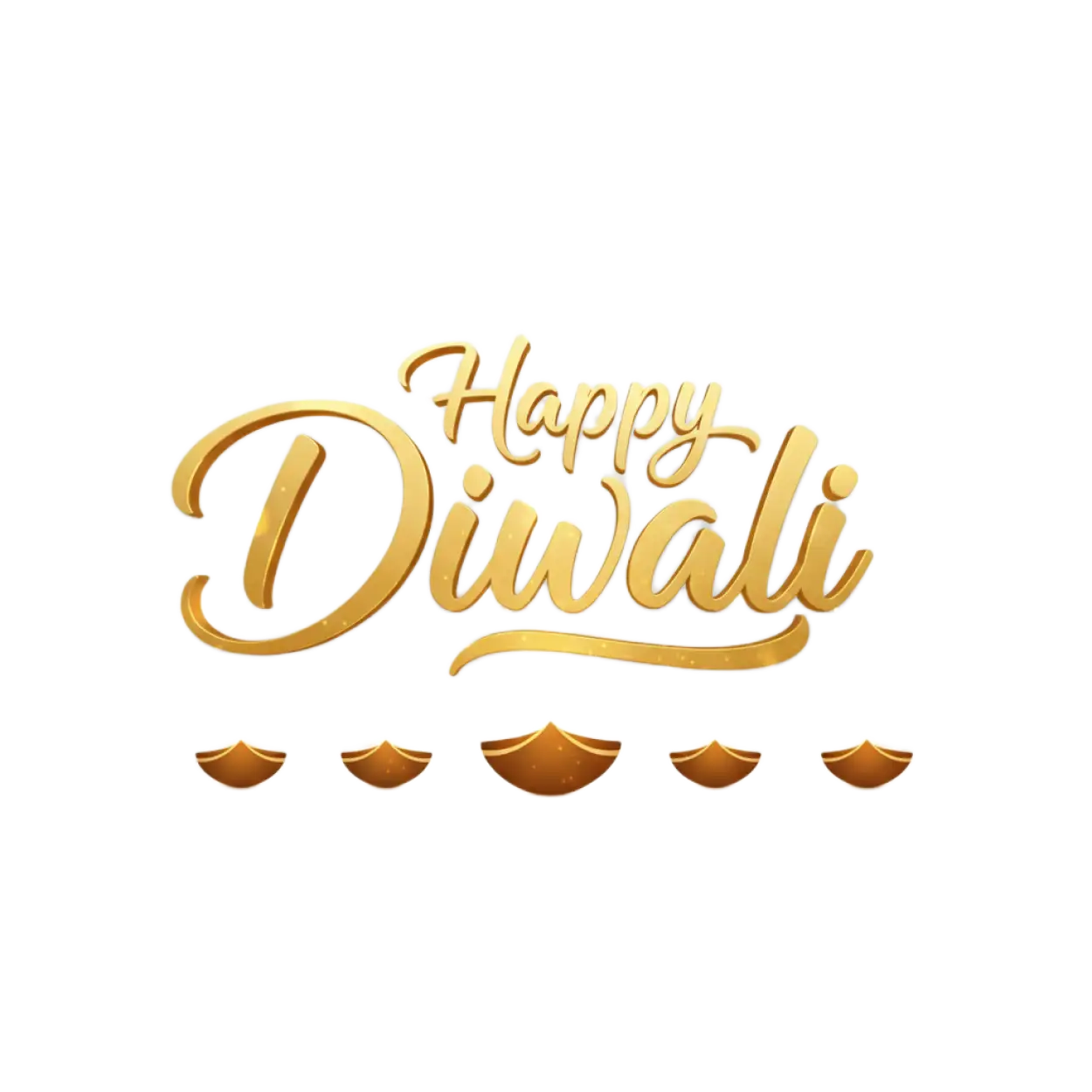 Free Download Happy Diwali Png Text Design In Golden Color - High Quality Happy Diwali Png Transparent PNG