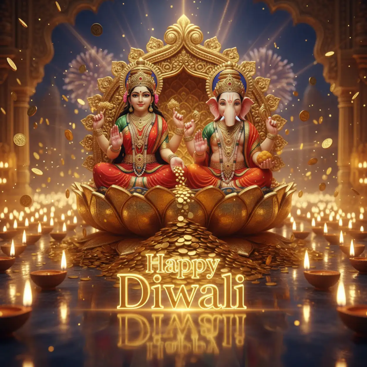 Happy Diwali Poster With Goddess Lakshmi And Ganesh Ji - Royalty Free Happy Diwali With Lakshmi Image | Pngmagic Free Download Happy Diwali Poster With Goddess Lakshmi And Ganesh Ji - High Quality Happy Diwali With Lakshmi Background