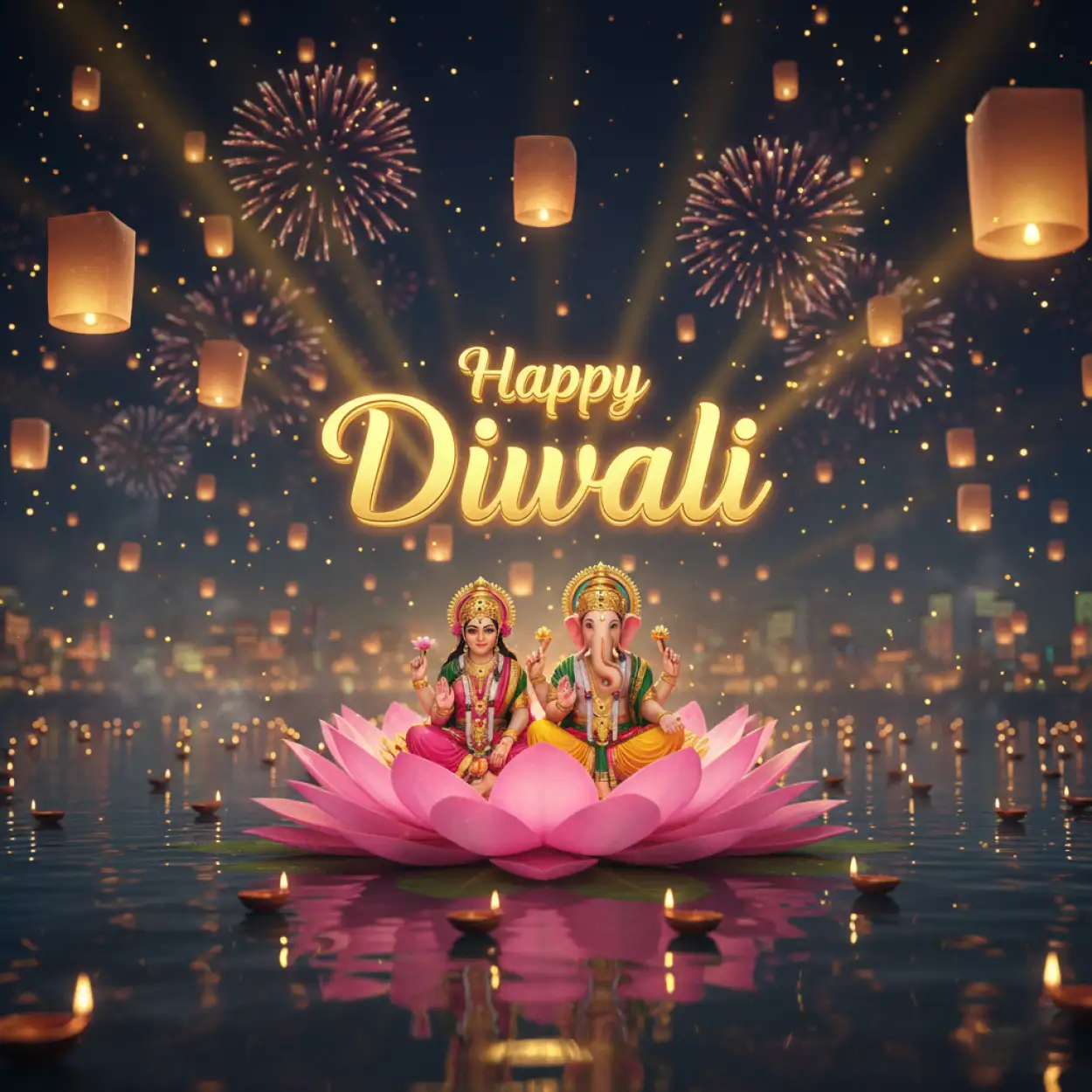Happy Diwali Poster With Lakshmi Ganesh And Fireworks - Royalty Free Happy Diwali With Lakshmi Image | Pngmagic Free Download Happy Diwali Poster With Lakshmi Ganesh And Fireworks - High Quality Happy Diwali With Lakshmi Background