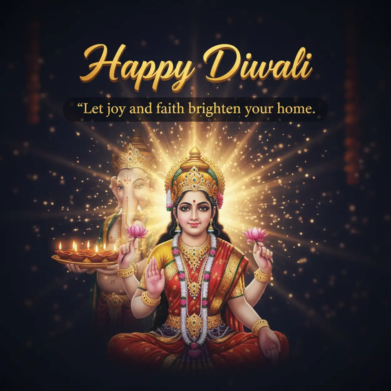 Free Download Happy Diwali Quotes With Beautiful Lighting Background - High Quality Happy Diwali With Quotes Background