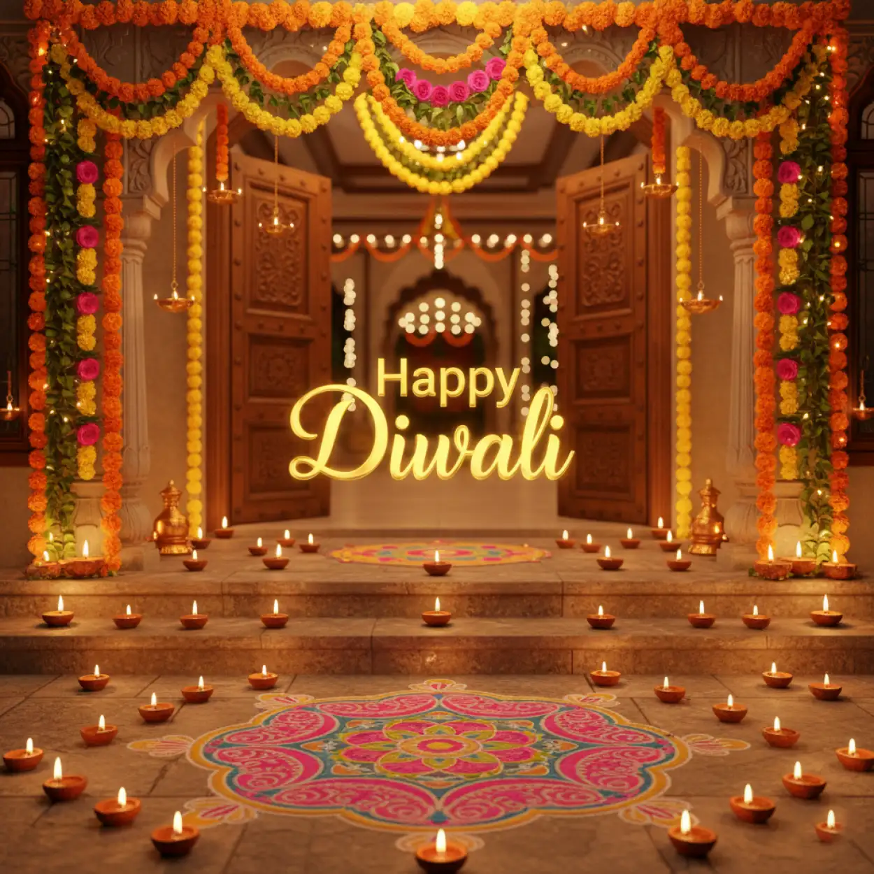 Free Download Happy Diwali Rangoli Design Images - High Quality Happy Diwali Background