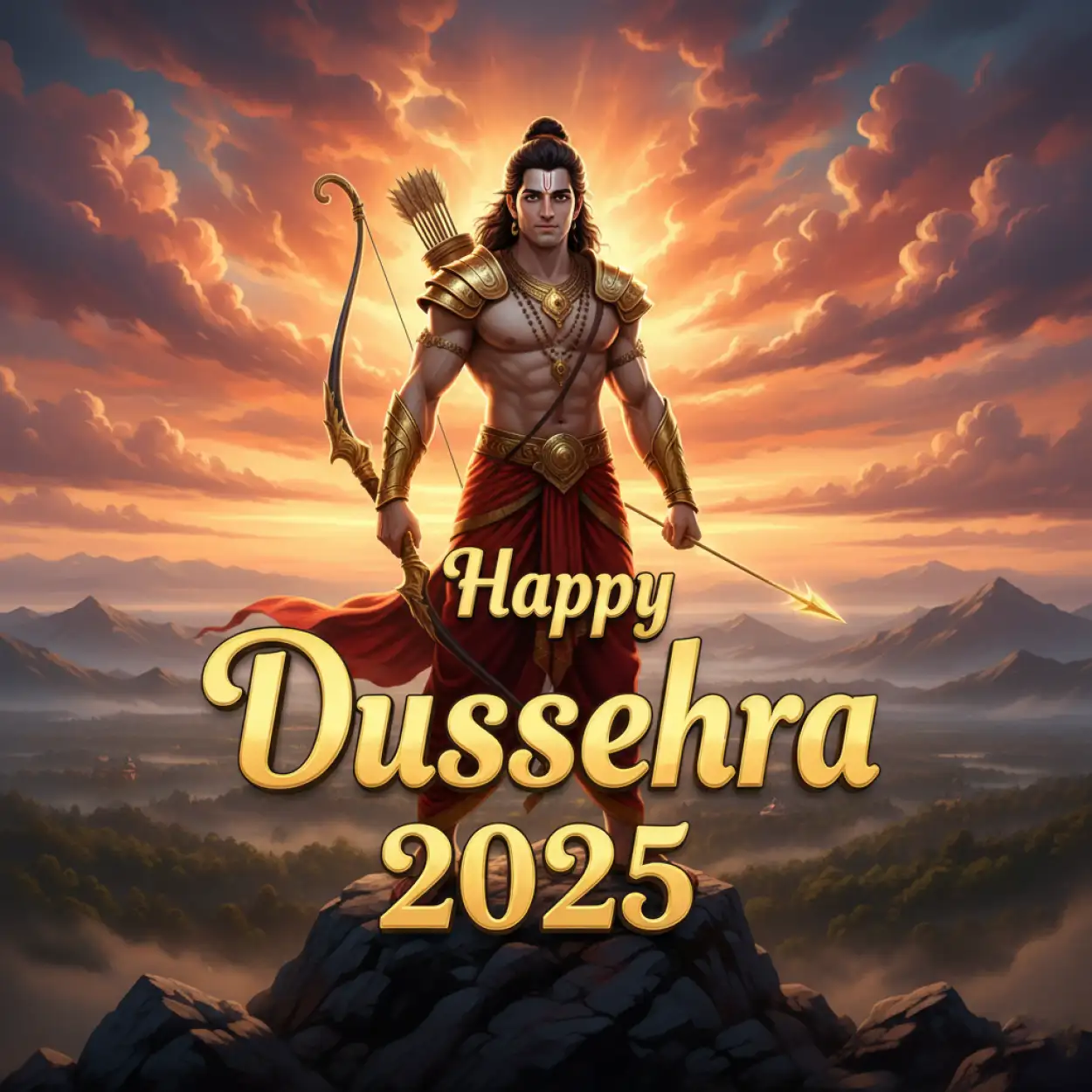Free Download Happy Dussehra 2025 Wishes With Lord Ram And Ravana Images - High Quality Happy Dussehra 2025 Background