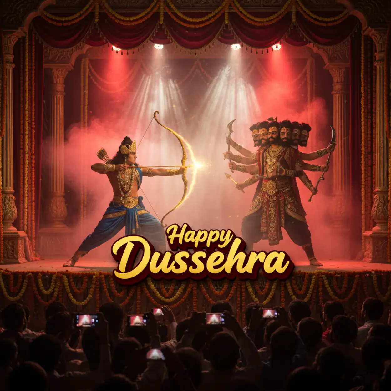 Free Download Happy Dussehra Celebration Background Vector - High Quality Happy Dussehra Background