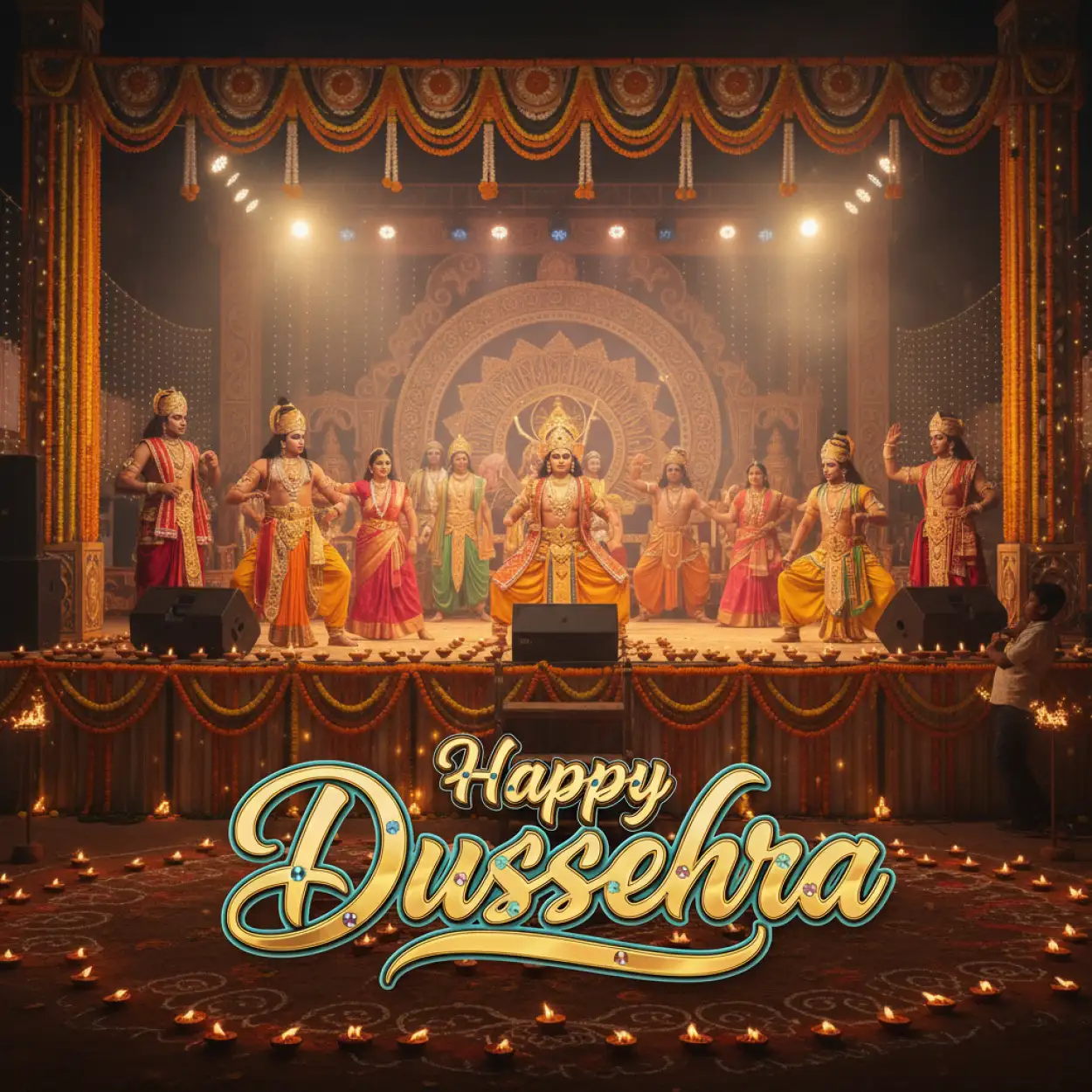 Free Download Happy Dussehra Digital Poster Template Free - High Quality Happy Dussehra Image