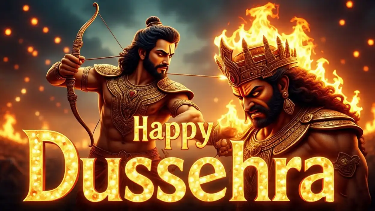 Free Download Happy Dussehra Facebook Status 2025 - High Quality Happy Dussehra Background