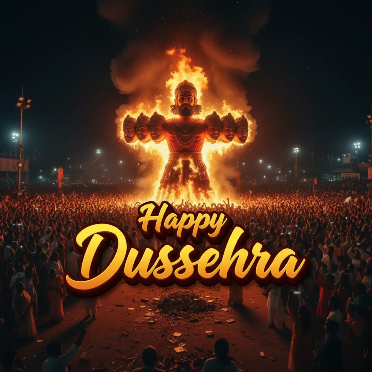 Free Download Happy Dussehra Festive Typography Design - High Quality Happy Dussehra Image
