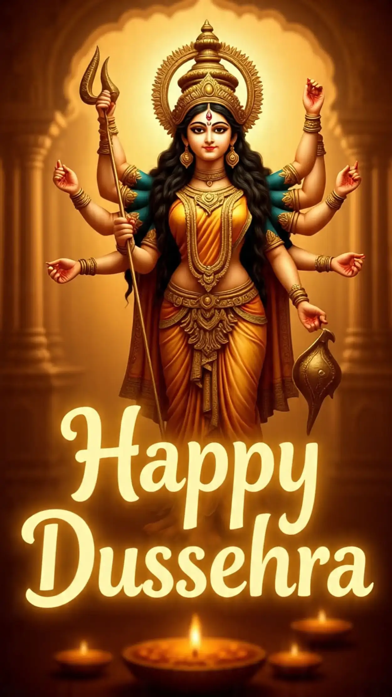 Free Download Happy Dussehra Maa Durga Blessing Quotes - High Quality Happy Dussehra Background