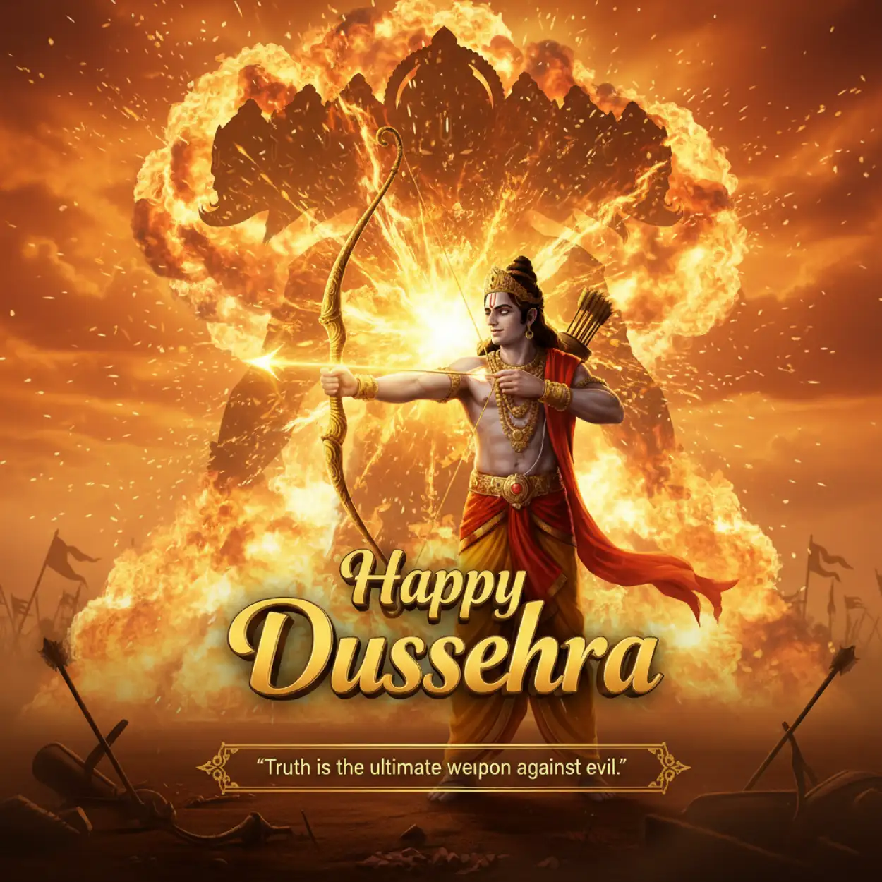 Free Download Happy Dussehra Quotes For Corporate Greetings - High Quality Happy Dussehra With Quotes Image
