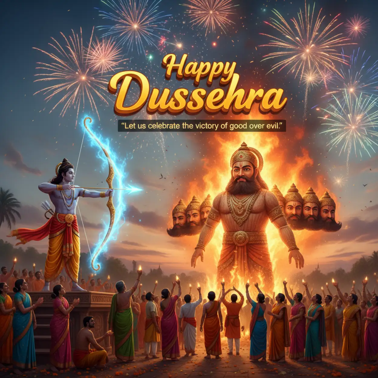 Free Download Happy Dussehra Quotes For Instagram Reels - High Quality Happy Dussehra With Quotes Image