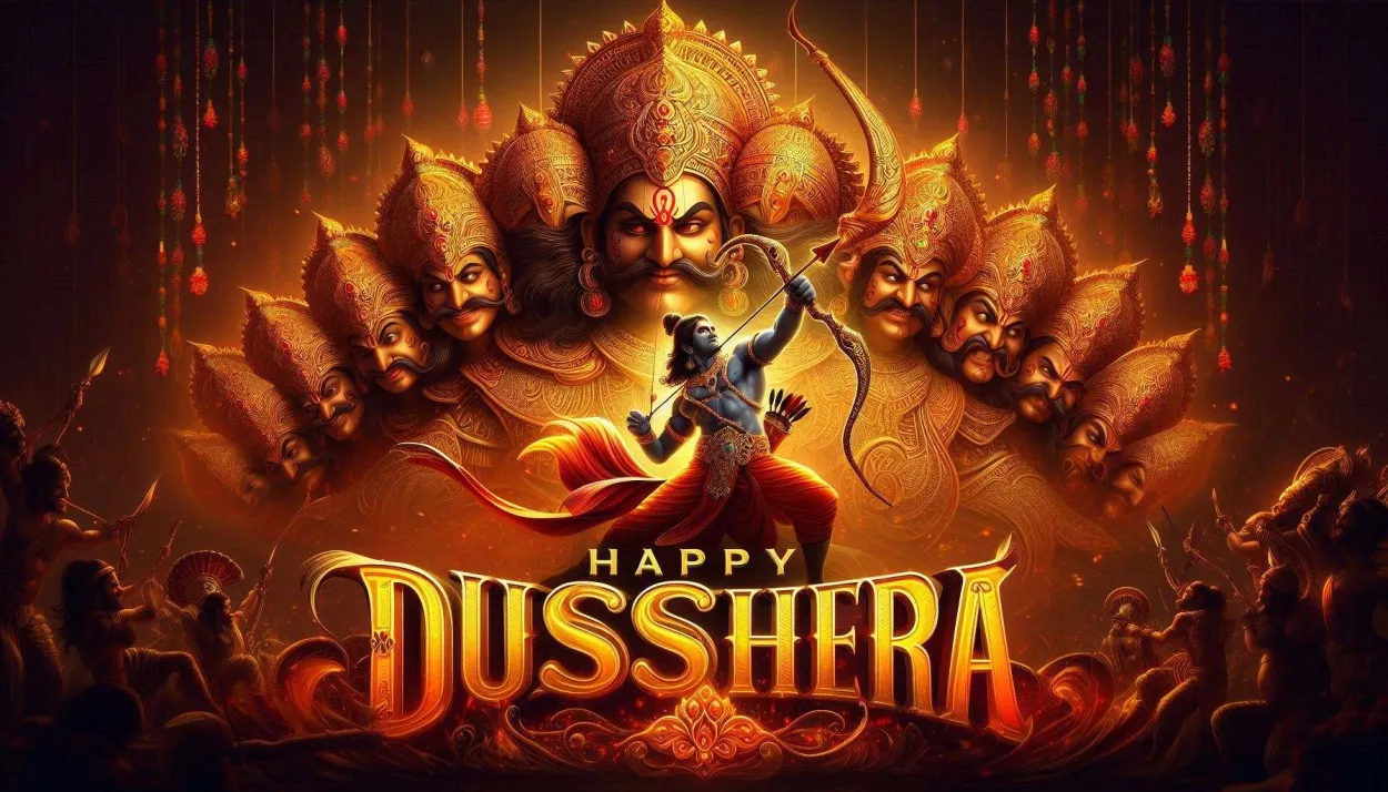 Free Download Happy Dussehra Wishes Images With Vibrant Patterns - High Quality Happy Dussehra Background