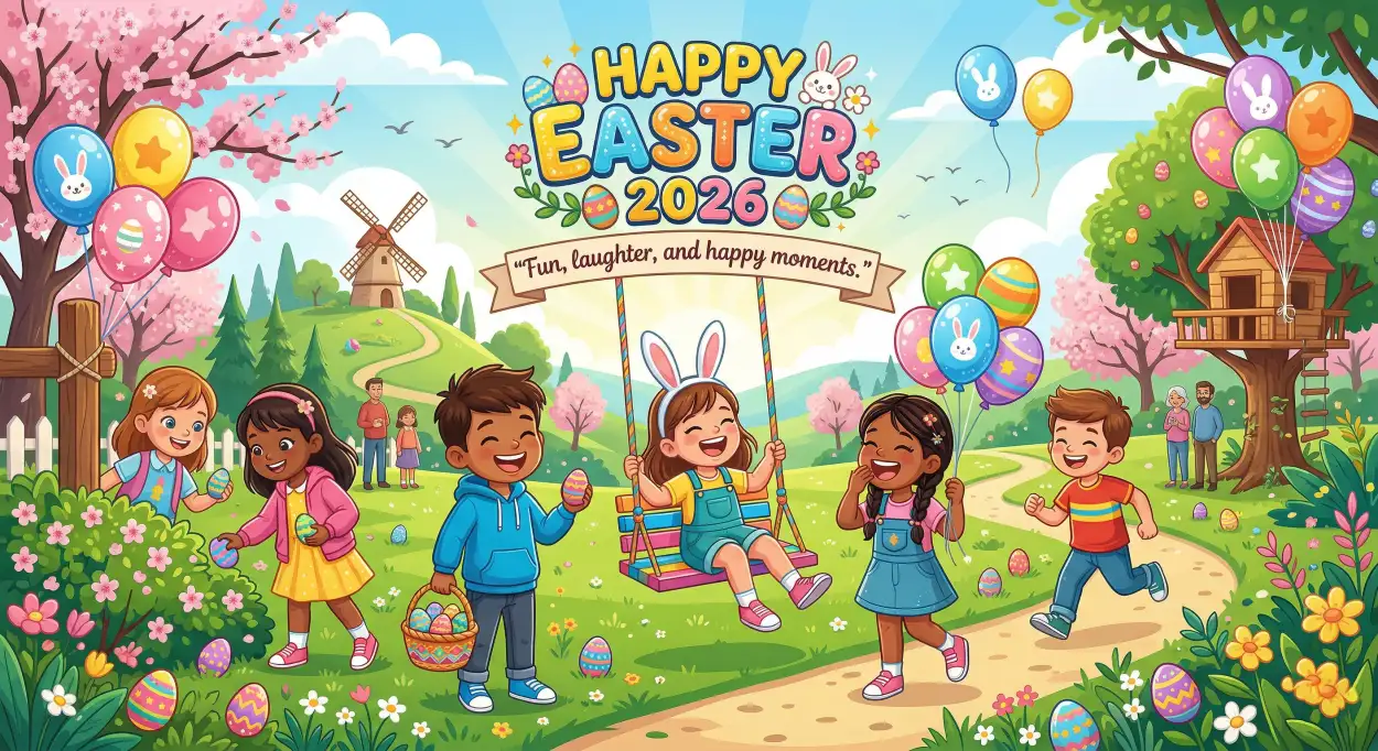 Free Download Happy Easter 2026 Messages For Kids - High Quality Happy Easter 2026 Image