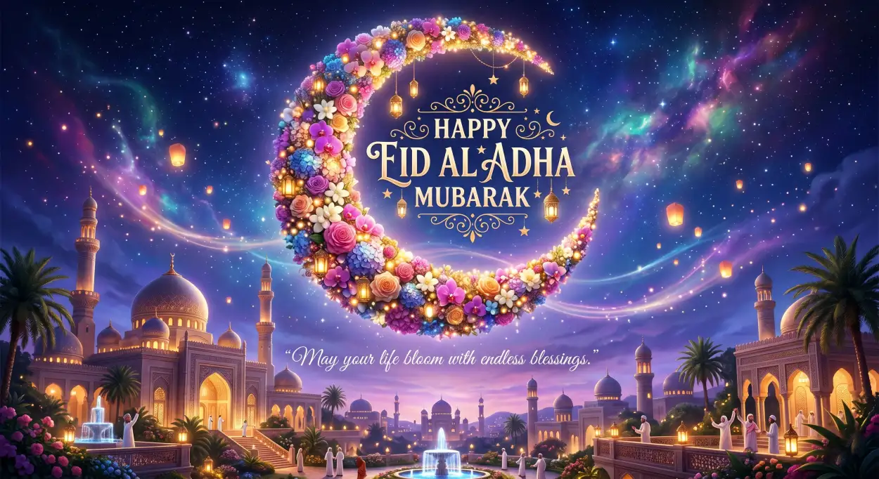 Free Download Happy Eid Al Adha Festive Quote Backgrounds - High Quality Happy Eid Al Adha With Quotes Background Image