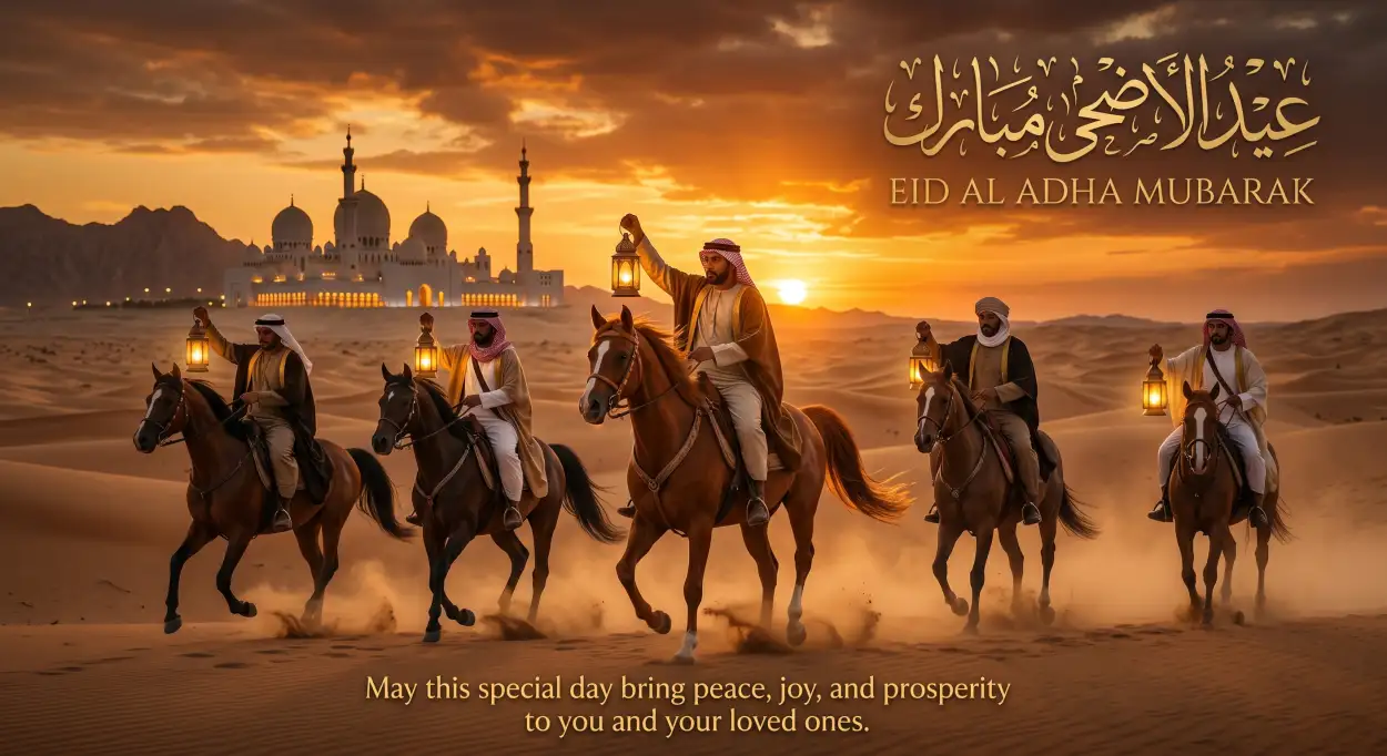 Free Download Happy Eid Al Adha Greeting Card 2026 - High Quality Eid Al Adha Greeting Card 2026 Image