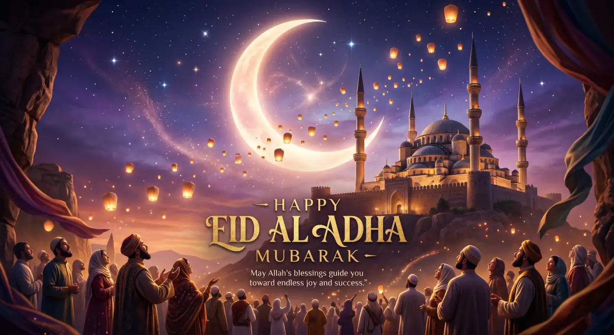 Free Download Happy Eid Al Adha Mubarak Wishes And Quotes - High Quality Happy Eid Al Adha With Quotes Image