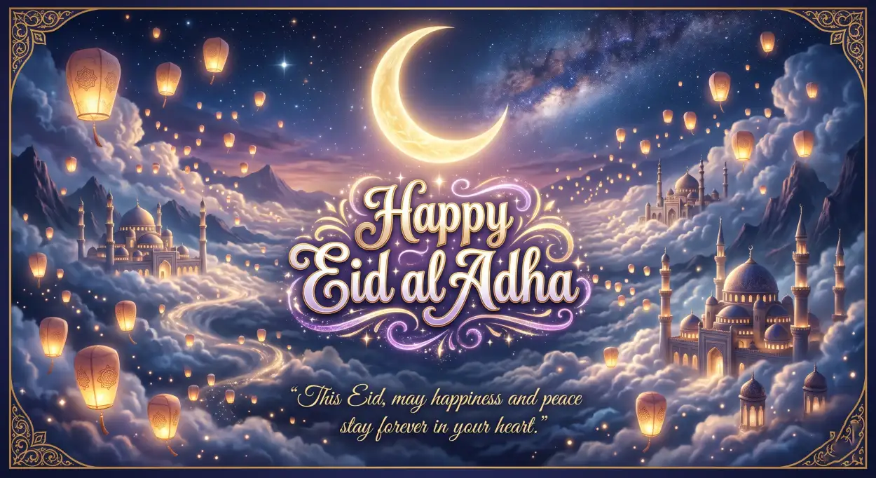 Free Download Happy Eid Al Adha Quotes Hd Images - High Quality Happy Eid Al Adha With Quotes Image