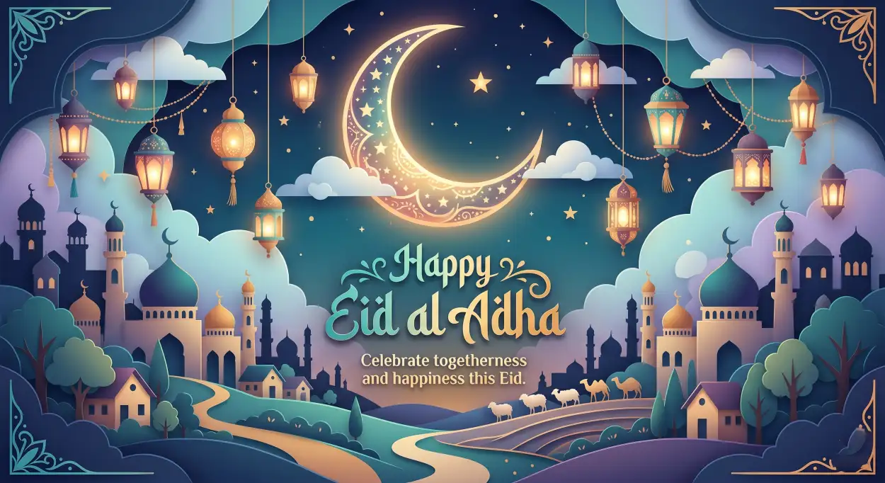 Free Download Happy Eid Al Adha Quotes Vector Design - High Quality Happy Eid Al Adha With Quotes Image