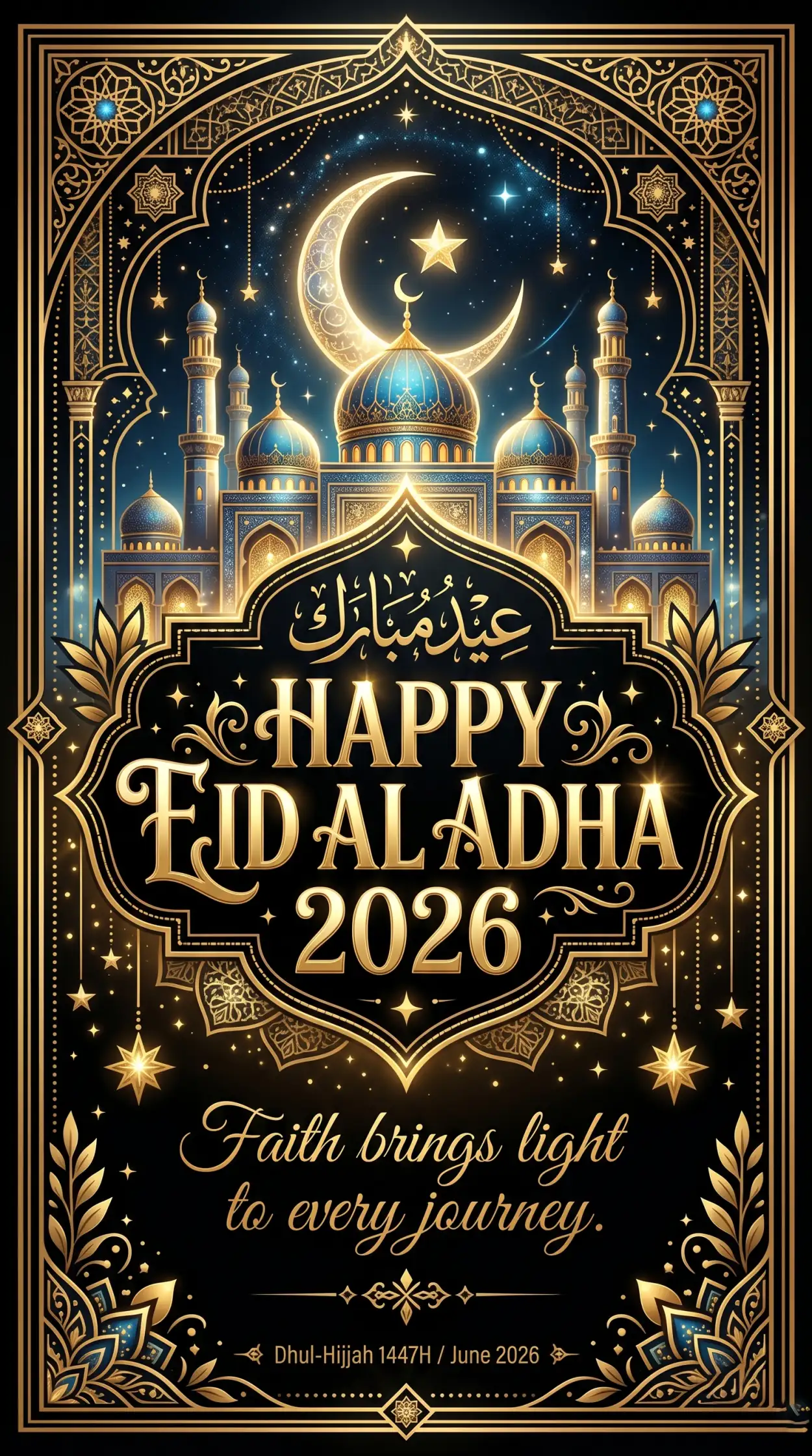 Free Download Happy Eid Al Adha Quotes With Modern Islamic Design - High Quality Happy Eid Al Adha With Quotes Image