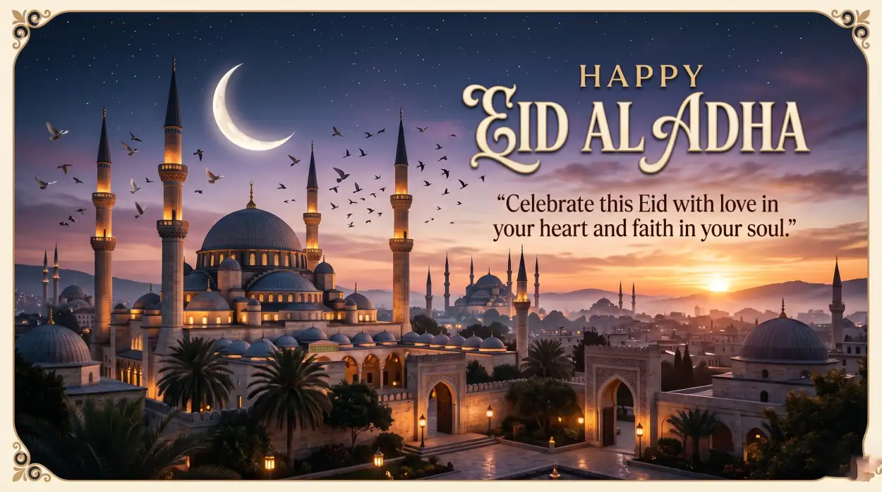 Free Download Happy Eid Al Adha Wishes With Elegant Quotes - High Quality Happy Eid Al Adha With Quotes Image