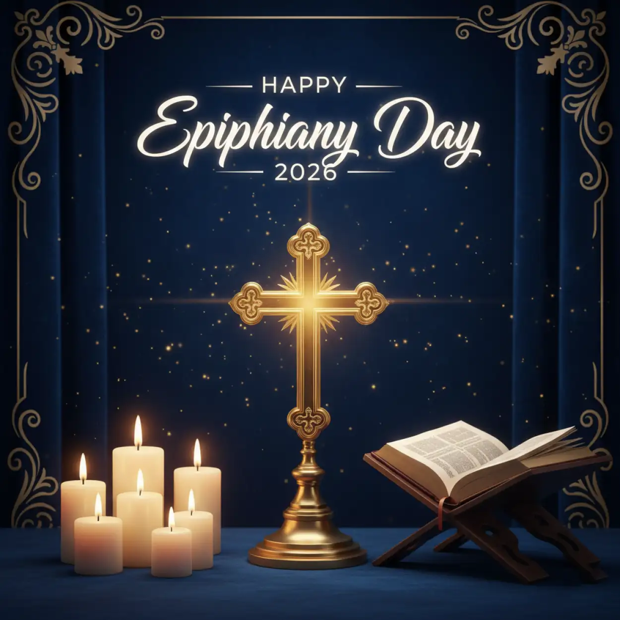 Free Download Happy Epiphany Day 2026 Gold Frankincense Myrrh Art - High Quality Happy Epiphany Day 2026 Image