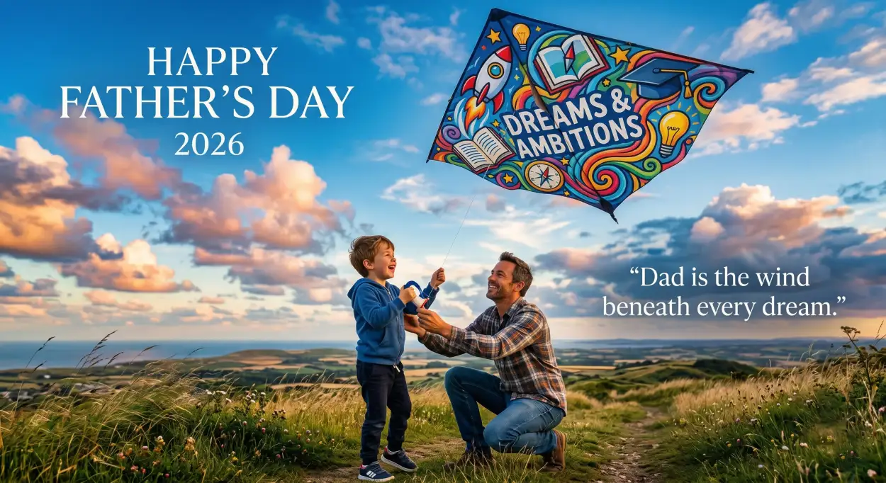 Free Download Happy Fathers Day 2026 Celebration Banner - High Quality Happy Fathers Day 2026 Image
