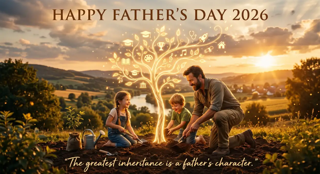 Free Download Happy Fathers Day 2026 Evening Greetings - High Quality Happy Fathers Day 2026 Image