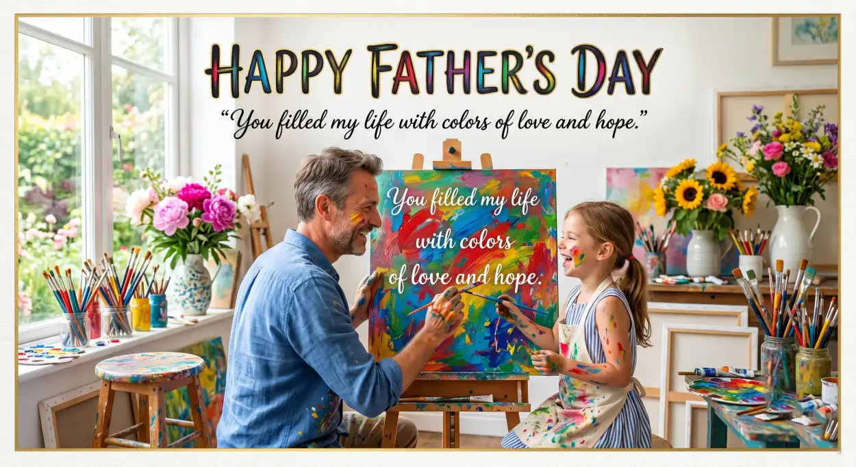 Free Download Happy Fathers Day Greeting Card With Creative Artwork - High Quality Happy Fathers Day Greeting Card Image