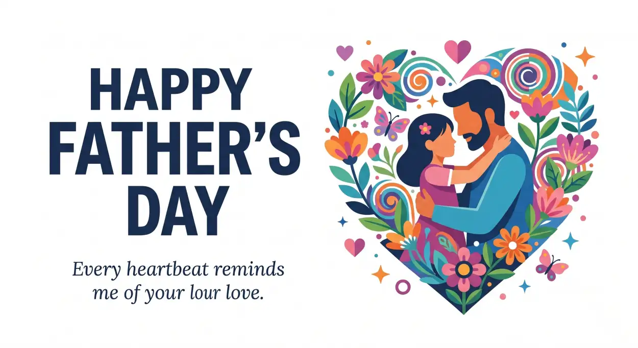 Free Download Happy Fathers Day Greeting Card With Typography - High Quality Happy Fathers Day Greeting Card Image