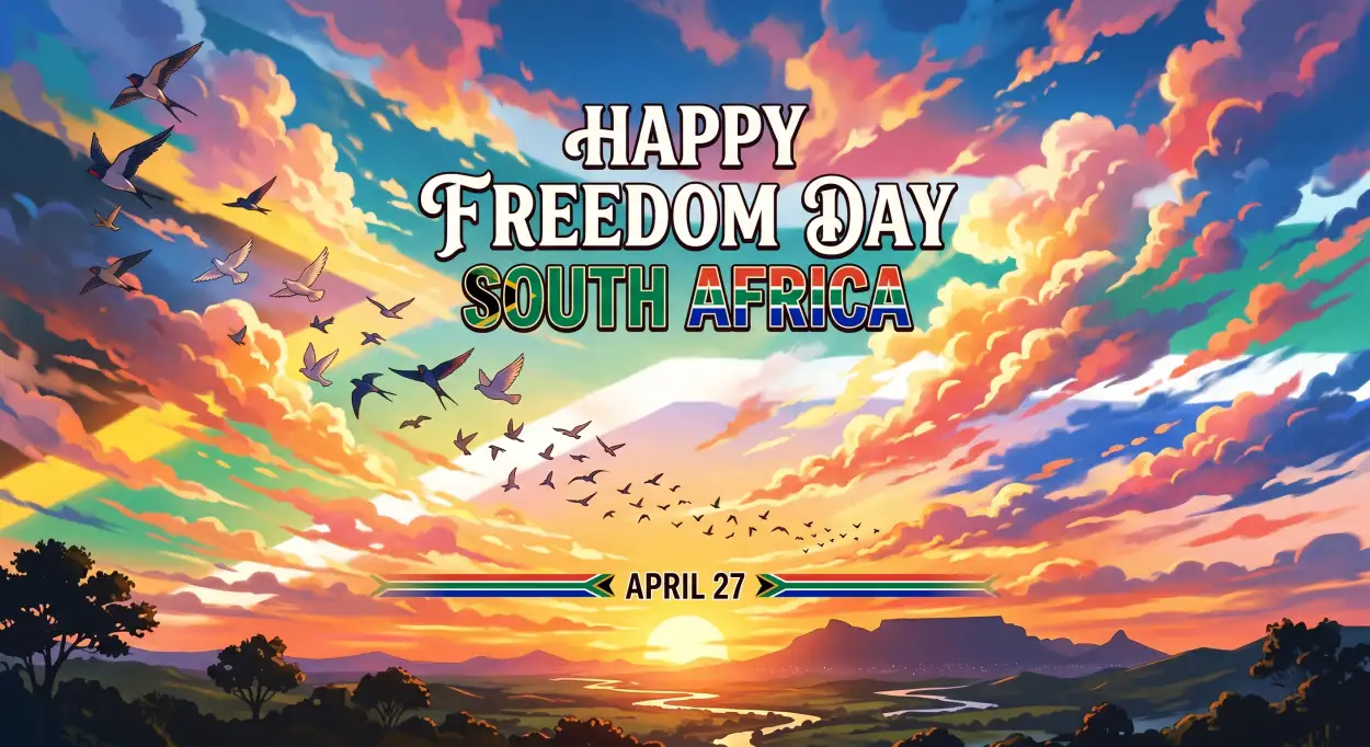 Free Download Happy Freedom Day South Africa Png Images Text 2026 - High Quality Happy Freedom Day South Africa Wishes 2026 Transparent PNG