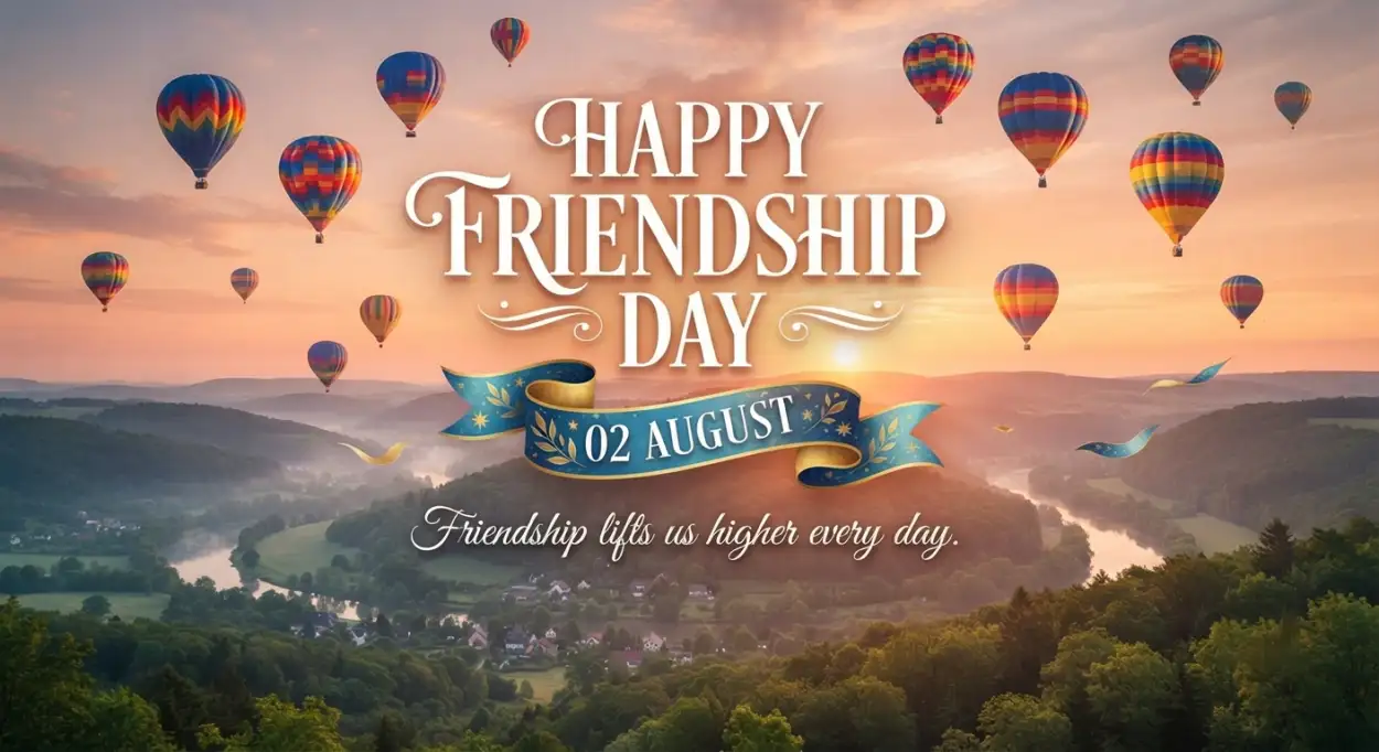 Free Download Happy Friendship Day 2026 With Balloons - High Quality Happy Friendship Day 2026 Image