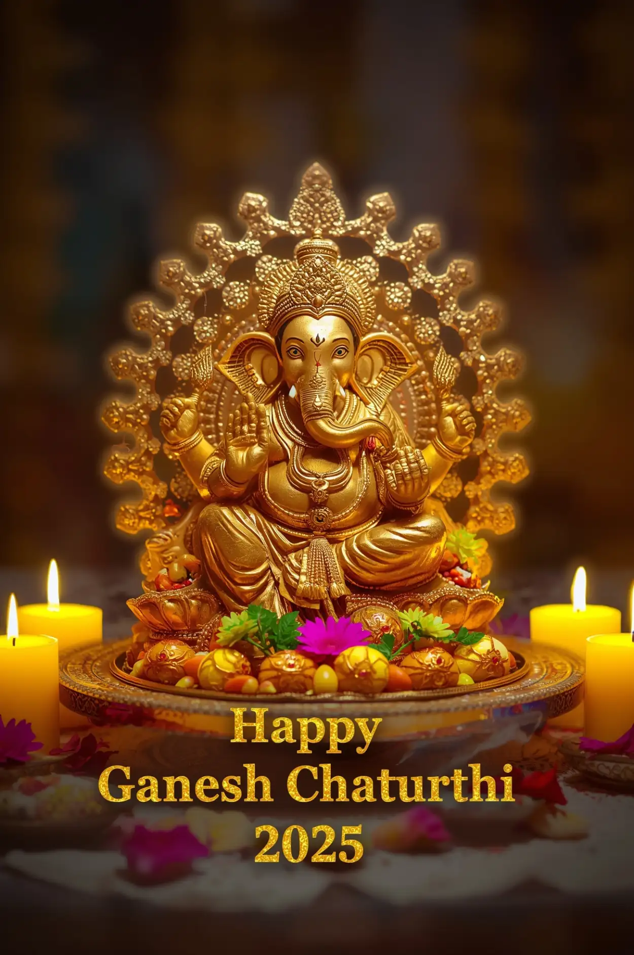 Free Download Happy Ganesh Chaturthi 2025 Greeting Card Download - High Quality Happy Ganesh Chaturthi 2025 Background